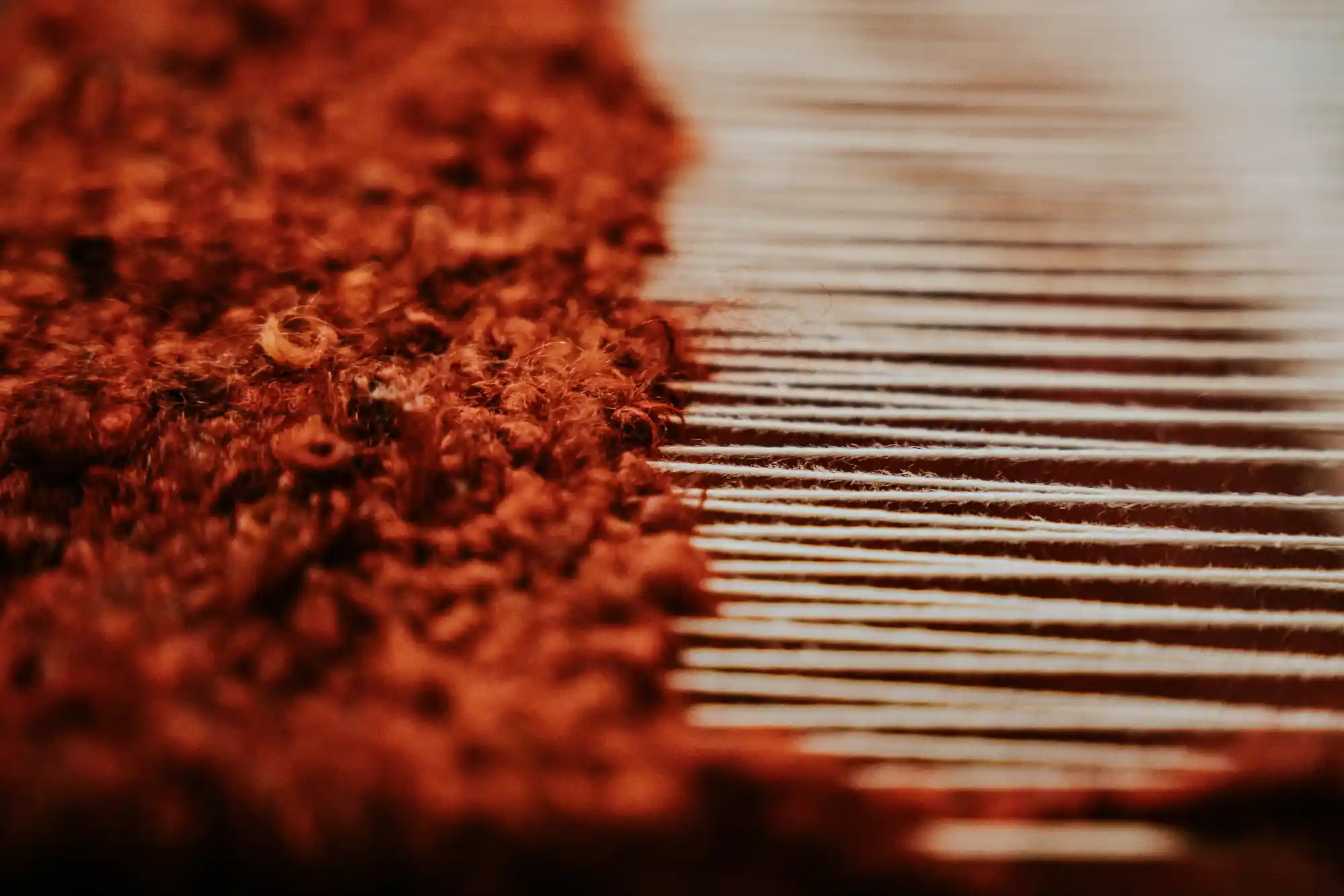 Mohair rosso lavorato