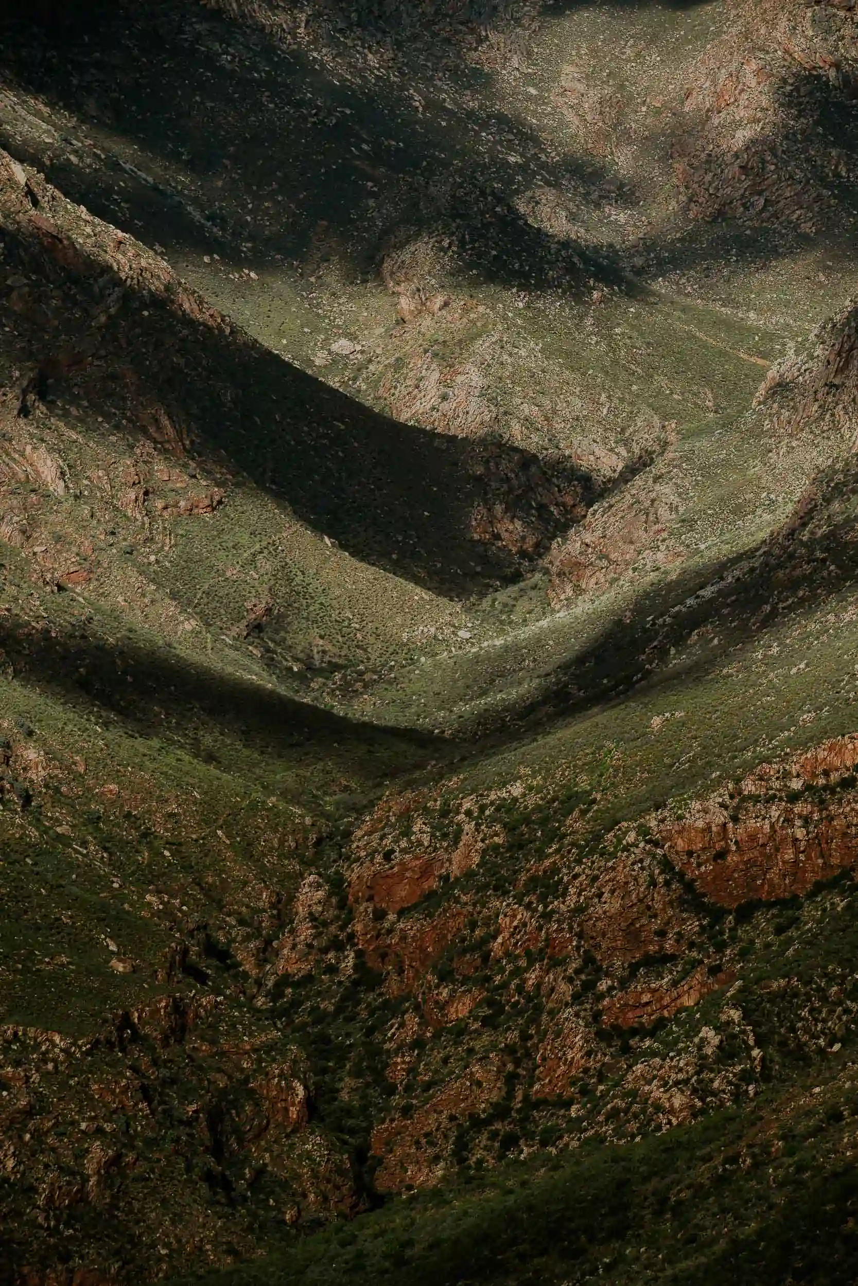 Dettaglio montagna del Karoo con luce e ombre